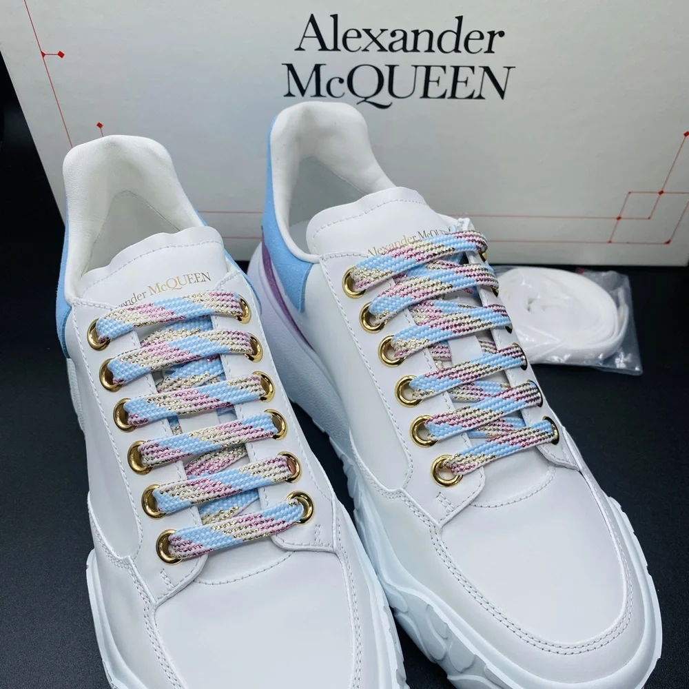 Alexander McQueen Women’s Court Leather Sneakers Size 8 NWB AUTHENTIC - Picture 7 of 12